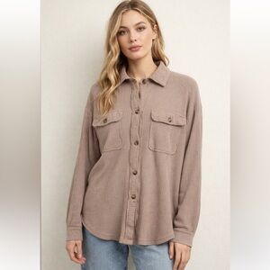 NWT Briggs Waffle Knit Long Sleeve Button Up Shirt
